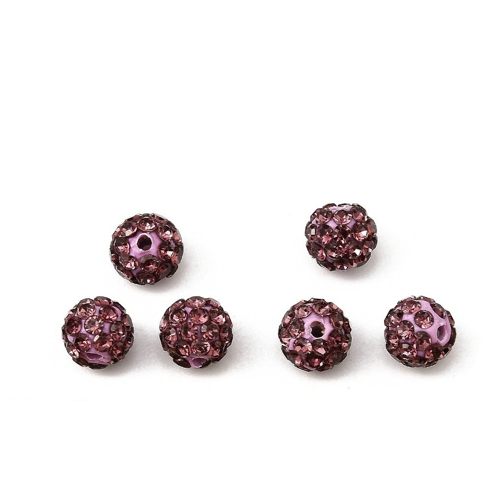 Strass Kraal Rond Lila 6mm - per stuk-Kralen-Kraaltjes van Renate