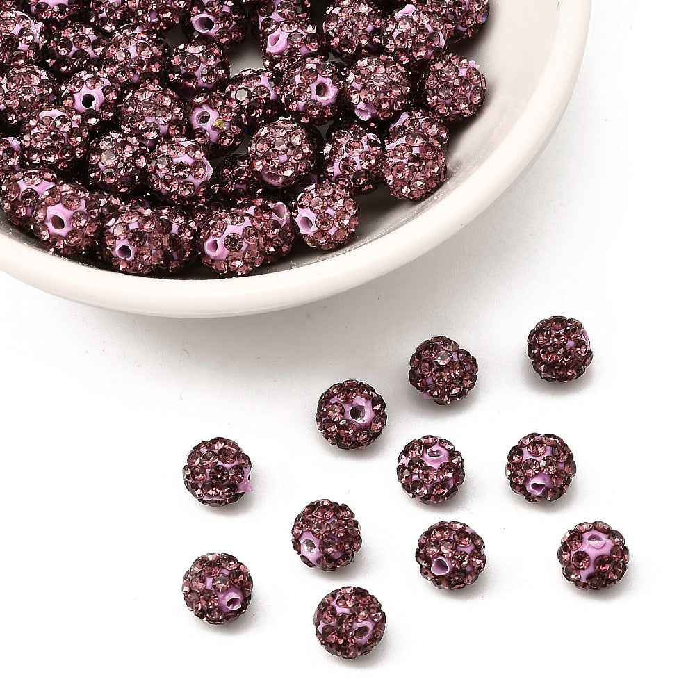 Strass Kraal Rond Lila 6mm - per stuk-Kralen-Kraaltjes van Renate