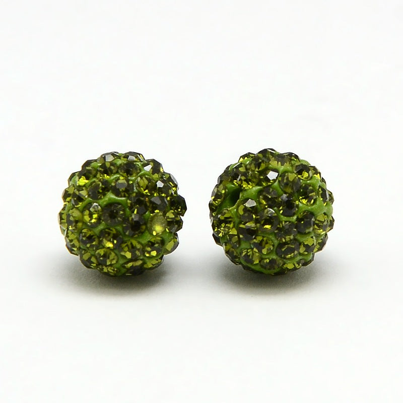 Strass Kraal Rond Olijfgroen 6mm - per stuk-Kralen-Kraaltjes van Renate