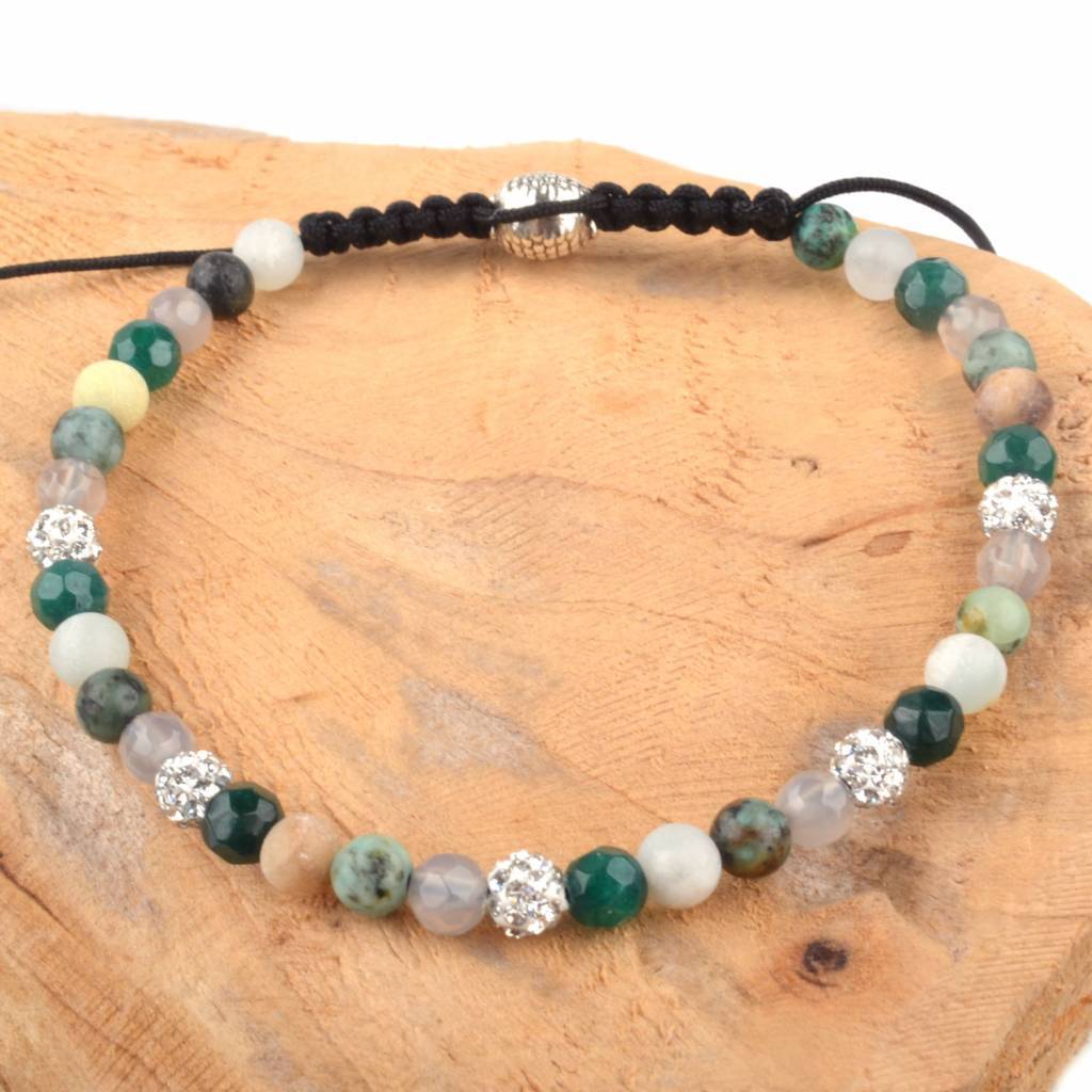 Strass & Stones armband groen DIY pakket-Kraaltjes van Renate