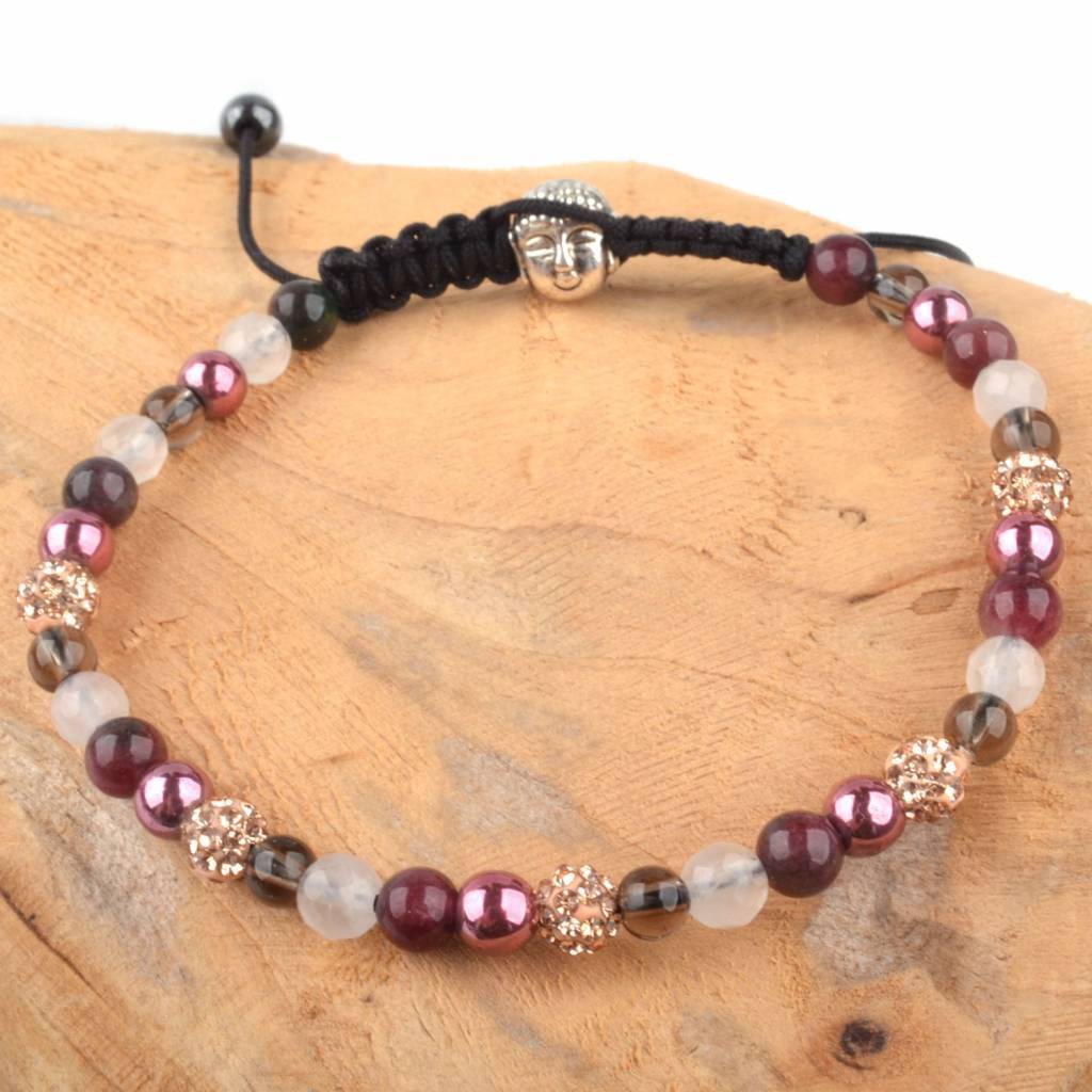 Strass & Stones armband paars DIY pakket-Kraaltjes van Renate