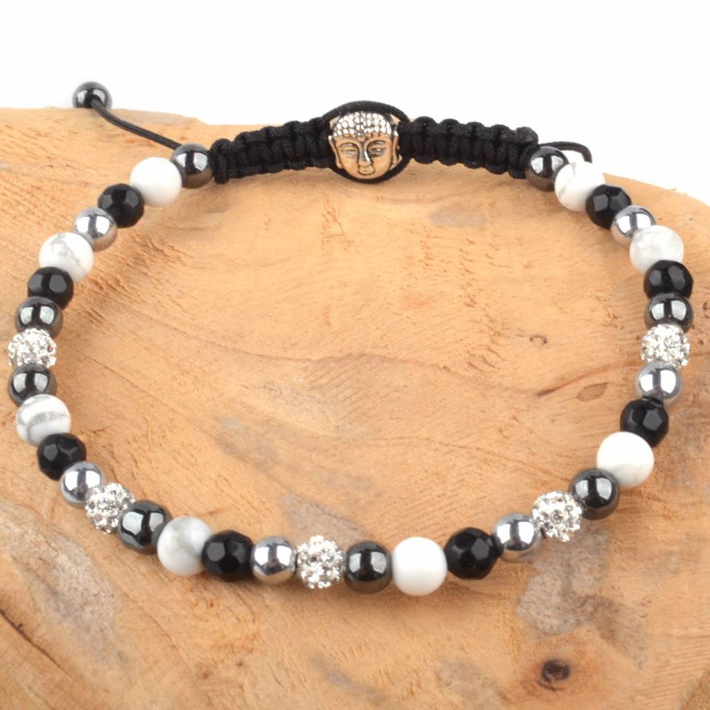 Strass & Stones armband zwart wit DIY pakket-Kraaltjes van Renate