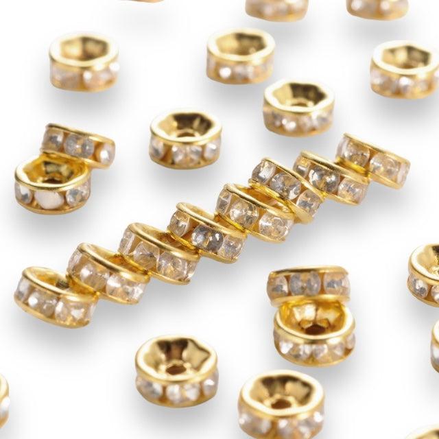 Strass rondel rhinestone budget goud 6x3mm - per 20 stuks-Kralen-Kraaltjes van Renate