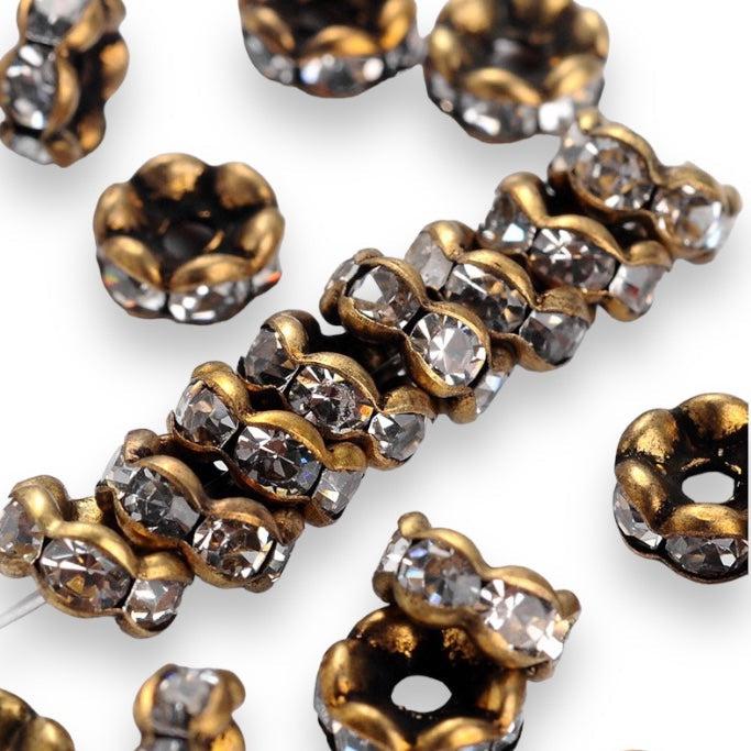 Strass rondel rhinestone wavy brons 5x2,5mm - per 8 stuks-Kralen-Kraaltjes van Renate