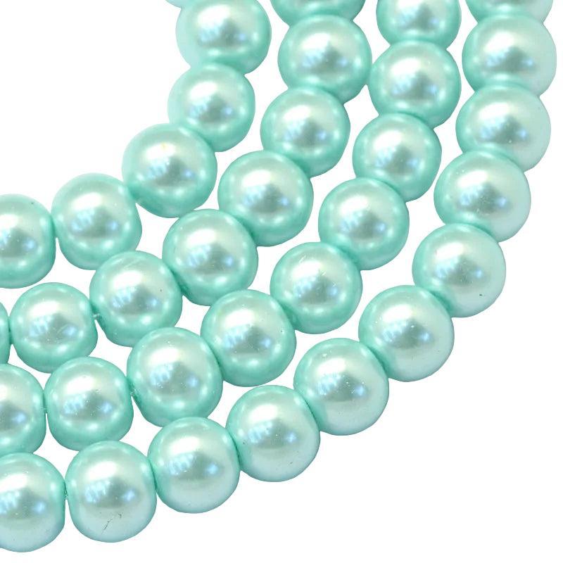 Streng glas parels Aquamarine 4-5mm - ±100 stuks-Kralen-Kraaltjes van Renate