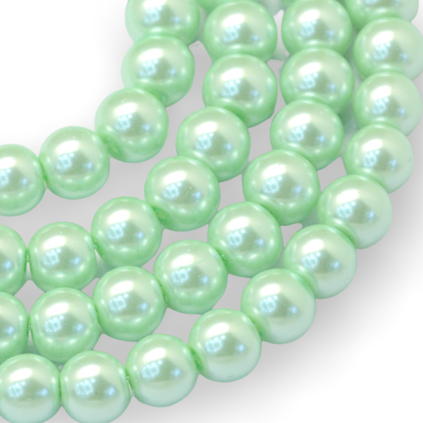 Streng glas parels Mint groen 6mm - ±140 stuks-Kralen-Kraaltjes van Renate