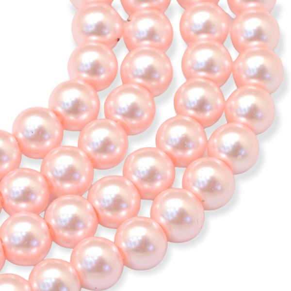 Streng glas parels Poeder roze 6mm - ±140 stuks-Kralen-Kraaltjes van Renate