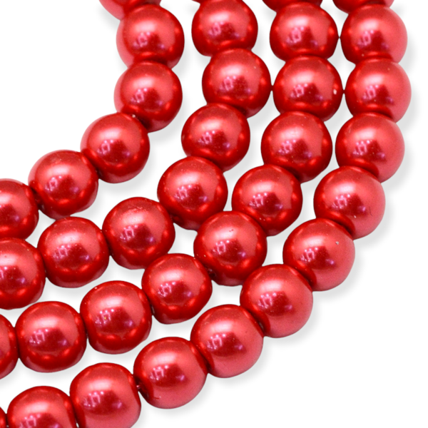 Streng glas parels Rood 6mm - ±140 stuks-Kralen-Kraaltjes van Renate