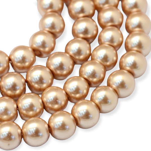 Streng glas parels Taupe bruin 6mm - ±140 stuks-Kralen-Kraaltjes van Renate