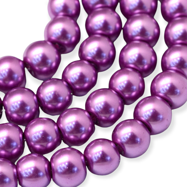 Streng glas parels Warm paars 6mm - ±140 stuks-Kralen-Kraaltjes van Renate