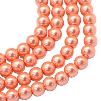 Streng glas parels rose gold 6mm - ±72 stuks-Kralen-Kraaltjes van Renate