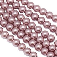 Streng glas parels rosy brown 6mm - ±72 stuks-Kralen-Kraaltjes van Renate