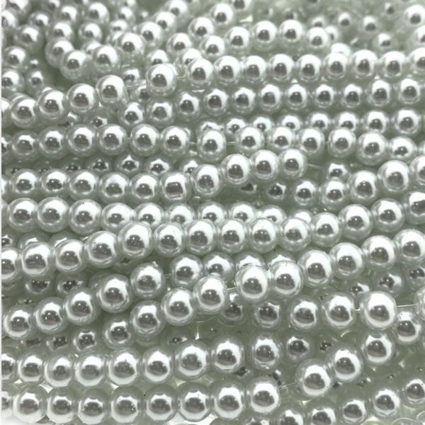 Hele streng glas parels wit 6mm - ±140 stuks-Kralen-Kraaltjes van Renate
