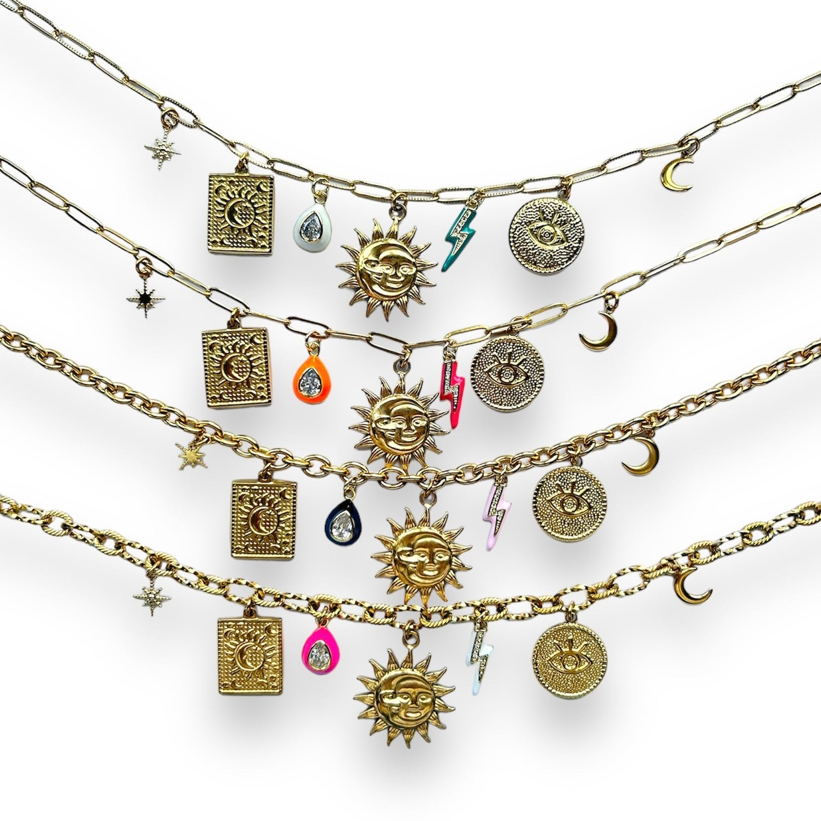 Sun & Moon ketting Stainless steel-Kraaltjes van Renate
