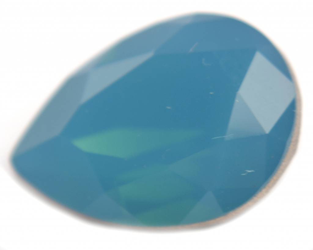 Swarovski druppel Carribean Blue Opal 14x10mm-Kraaltjes van Renate