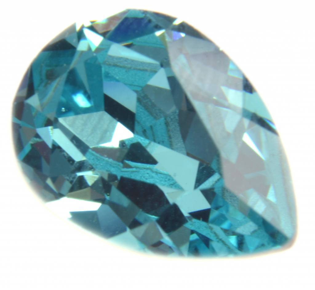 Swarovski druppel light turquoise 14x10mm-Kraaltjes van Renate