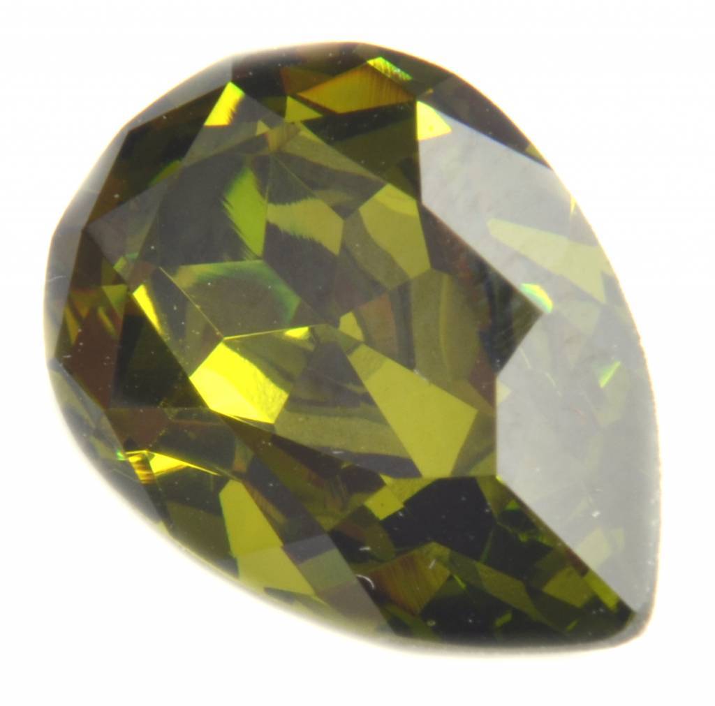 Swarovski druppel olivine 14x10mm-Kraaltjes van Renate