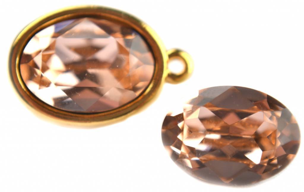 Swarovski ovaal 4120 Light Peach 14x10mm-Kraaltjes van Renate