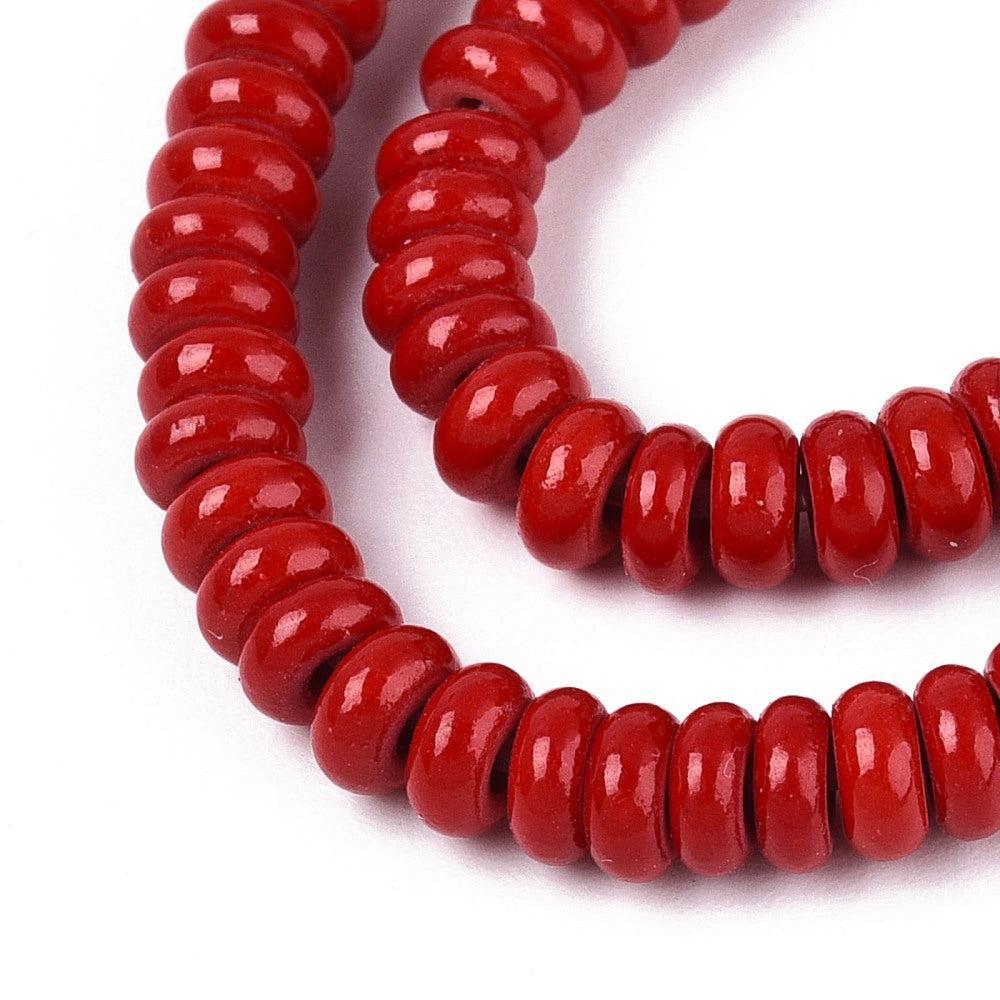 Synthetisch Turquoise Kralen Rondel Crimson 4mm - 50 stuks-Kraaltjes van Renate