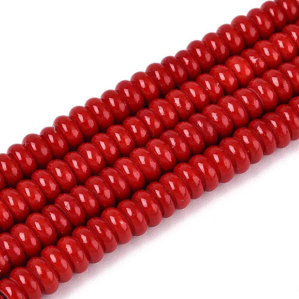 Synthetisch Turquoise Kralen Rondel Crimson 4mm - 50 stuks-Kraaltjes van Renate