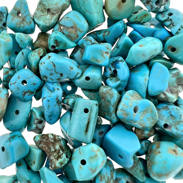 Edelsteen chips dark turquoise 5-8mm - 20 gram-Kralen-Kraaltjes van Renate