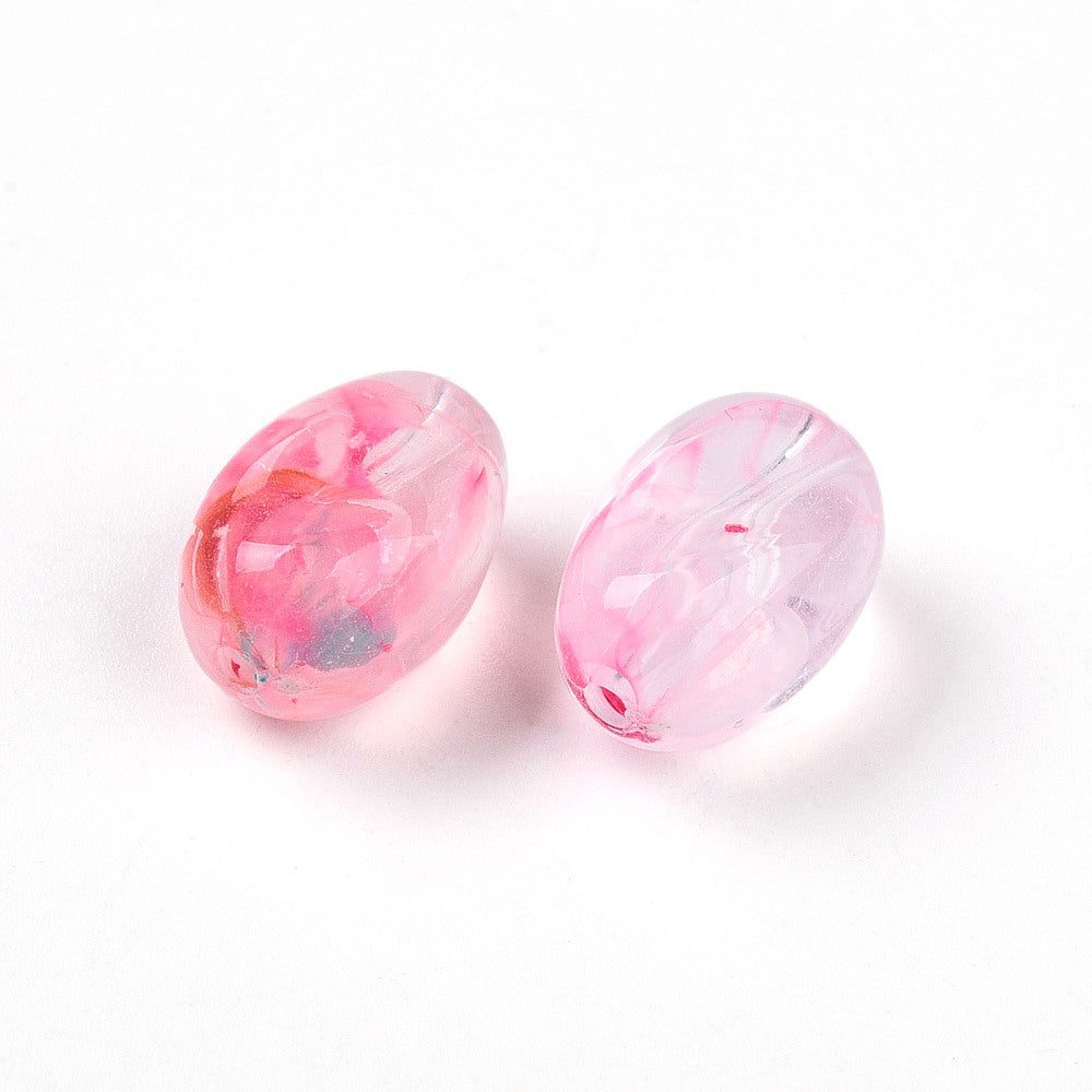 Acrylkralen Ovaal Pink / Blue 14mm - per 8 stuks kopie-Kralen-Kraaltjes van Renate