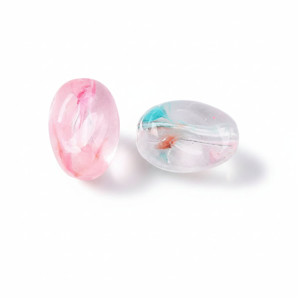 Acrylkralen Ovaal Pink / Blue 14mm - per 8 stuks kopie-Kralen-Kraaltjes van Renate
