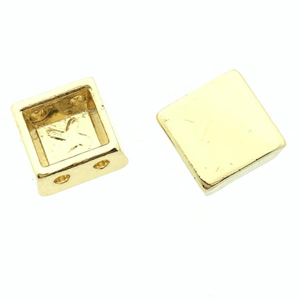 Tegel kraal breed Gold 8x8x4mm-Kraaltjes van Renate