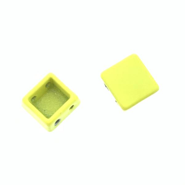 Tegel kraal breed Yellow 8x8x4mm-Kraaltjes van Renate