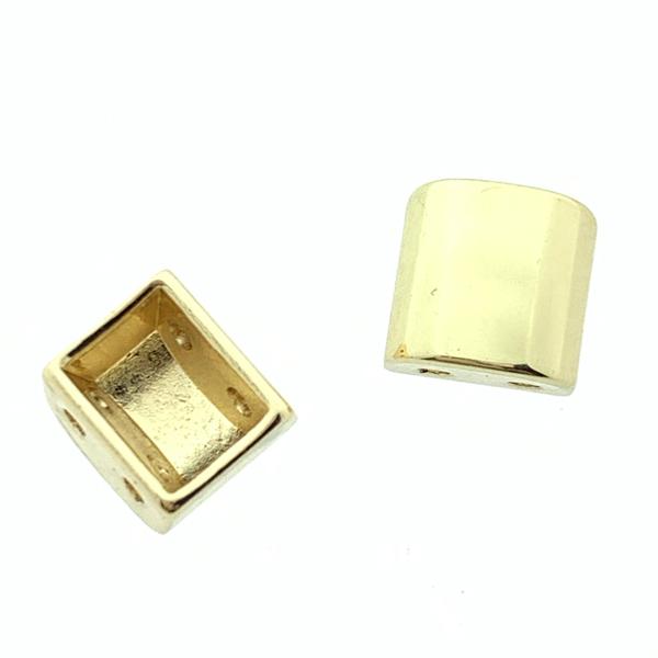 Tegel kraal half rond breed Gold 8x8x6mm-Kraaltjes van Renate