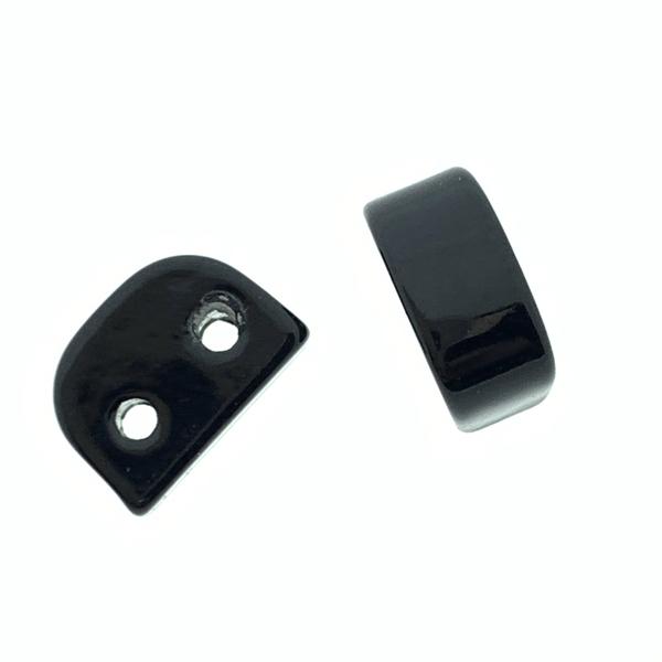 Tegel kraal half rond smal Black 8x4x6mm-Kraaltjes van Renate