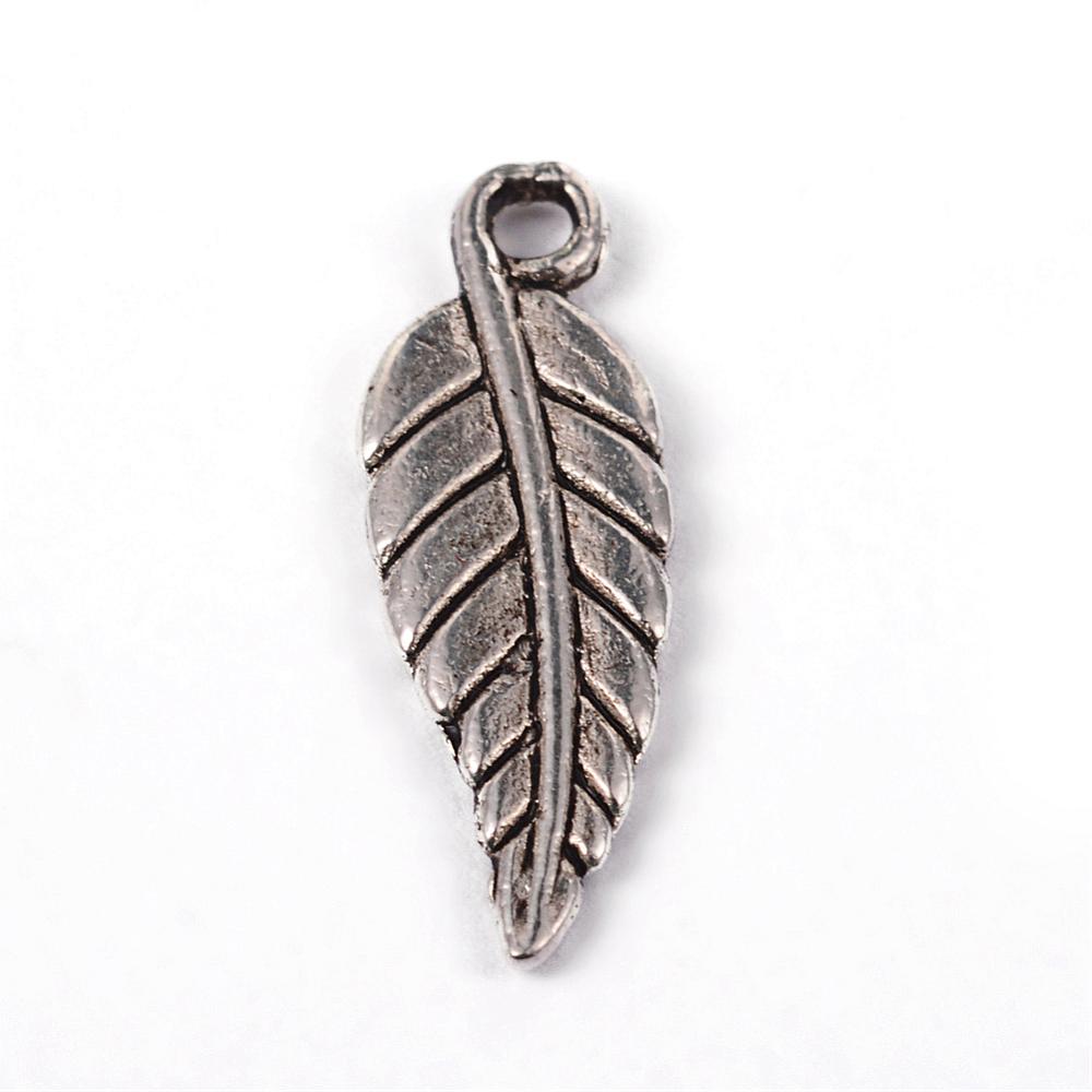 Tibetan style bedel veer zilver 19,5x7mm- per 10 stuks-bedels-Kraaltjes van Renate