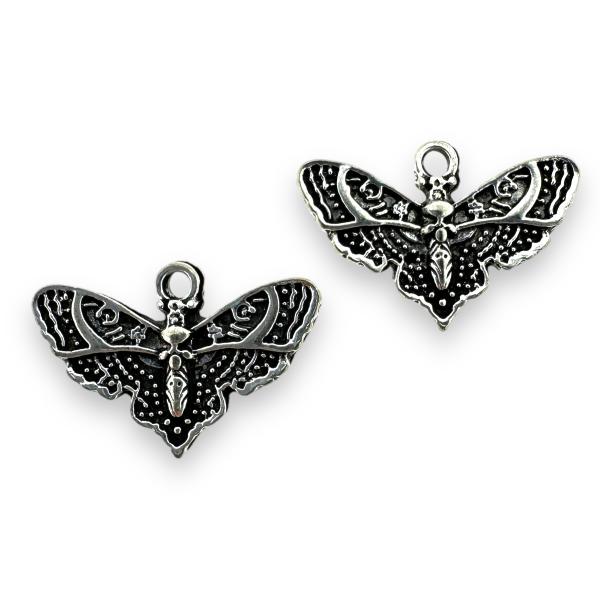 Tibetan style bedel vlinder zilver 13,5x20mm-bedels-Kraaltjes van Renate