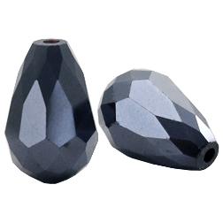 Top facet kralen druppel Black Hematiet 10x15mm-Kraaltjes van Renate