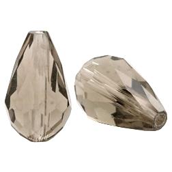 Top facet kralen druppel Champagne greige 10x15mm-Kraaltjes van Renate