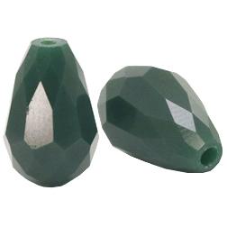 Top facet kralen druppel Dark petrol green 10x15mm-Kraaltjes van Renate