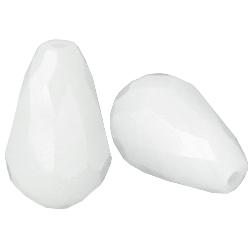 Top facet kralen druppel Off white 10x15mm-Kraaltjes van Renate