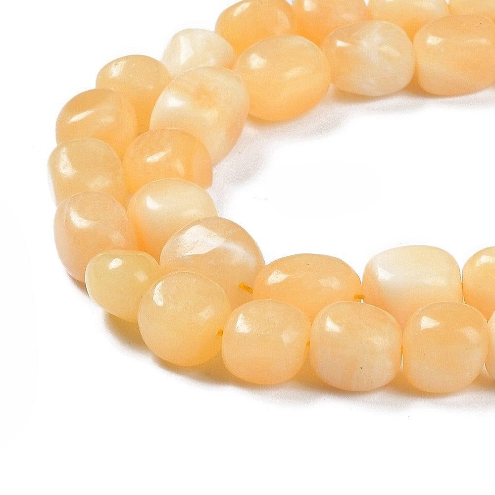Topaz Jade Nugget pastel geel 10mm - per stuk-Kralen-Kraaltjes van Renate