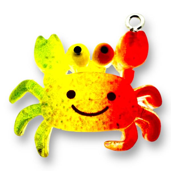 Transparant Resin hanger Crab glitter - 28x8mm-bedels-Kraaltjes van Renate