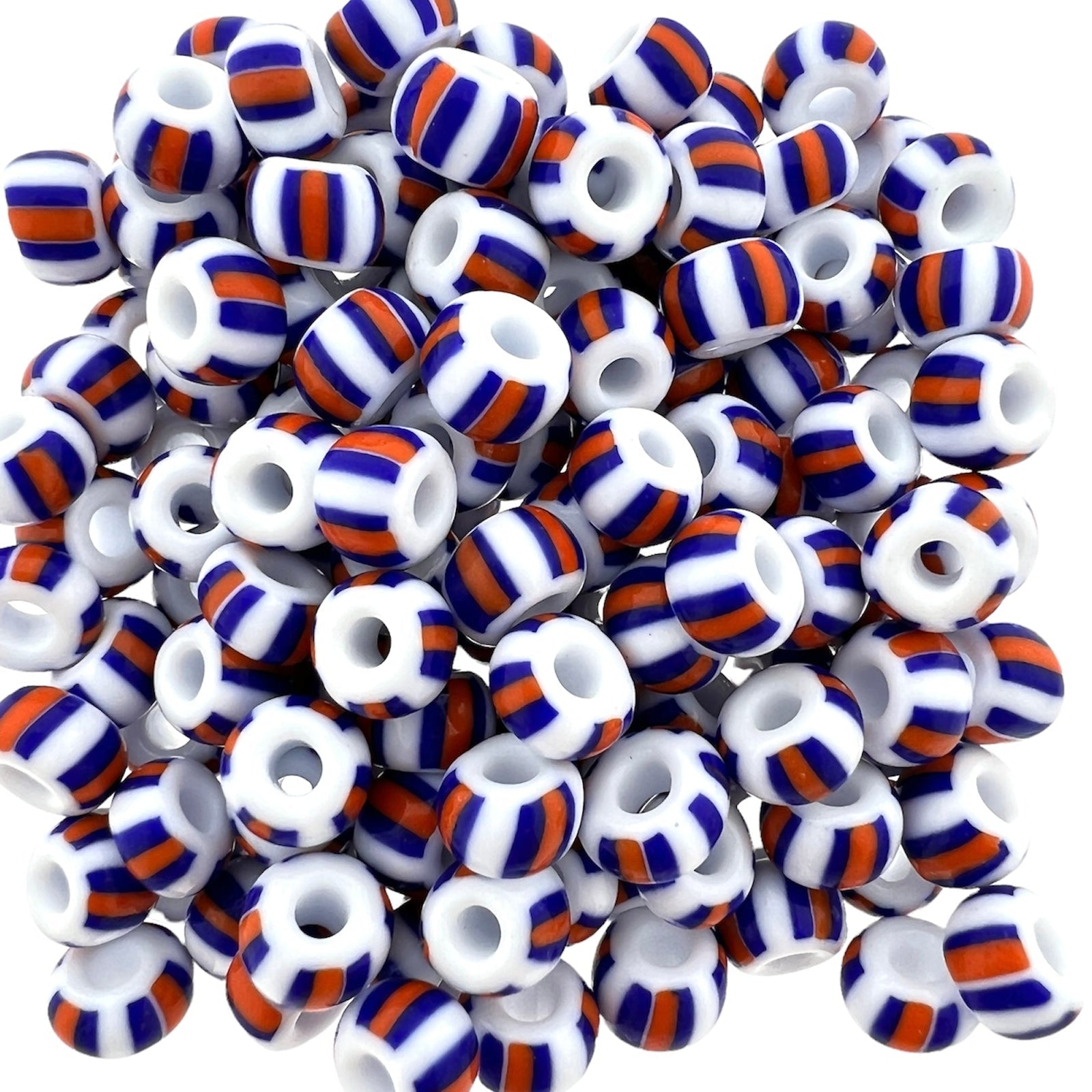 Tsjechisch glas Preciosa rocailles wit-blauw-rood 6,5mm XL- 20 stuks-Kralen-Kraaltjes van Renate