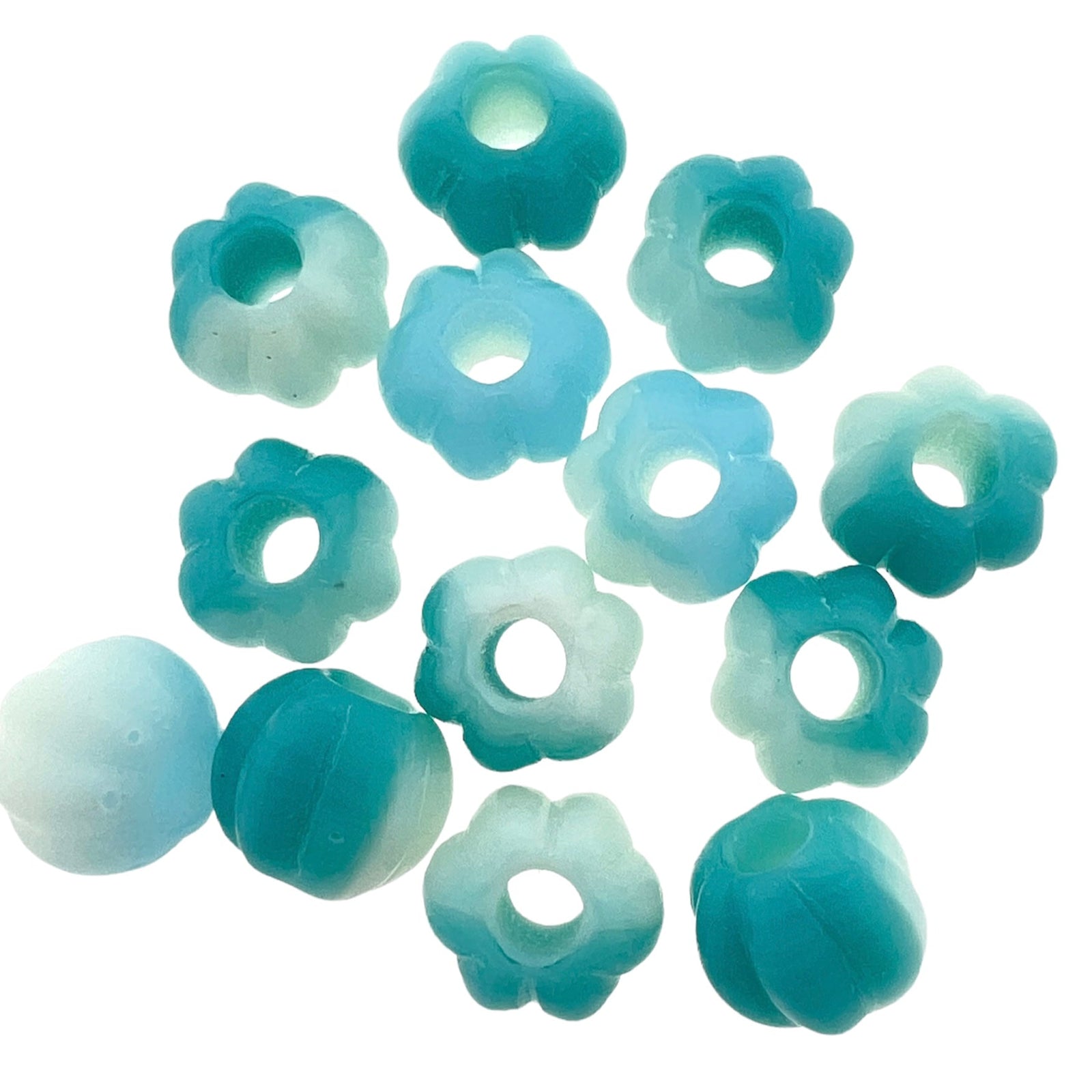 Tsjechisch glas bloemetje blauw 8mm- per stuk-Kralen-Kraaltjes van Renate