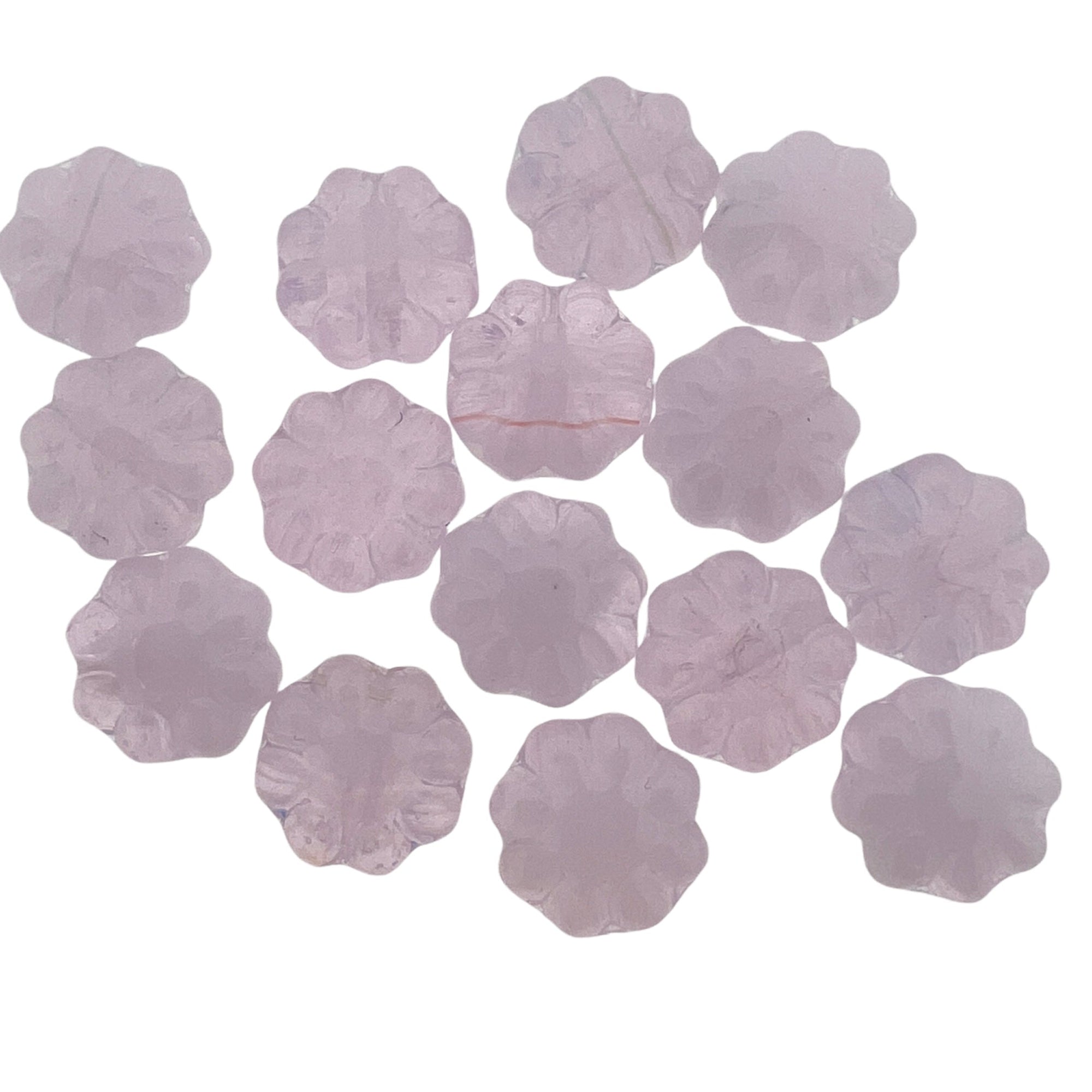 Tsjechisch glas bloemetjes lila 9mm - 5 stuks-Kralen-Kraaltjes van Renate