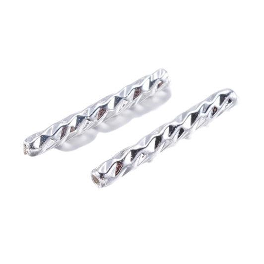 Tube kraal textuur zilver 10mm-bedels-Kraaltjes van Renate