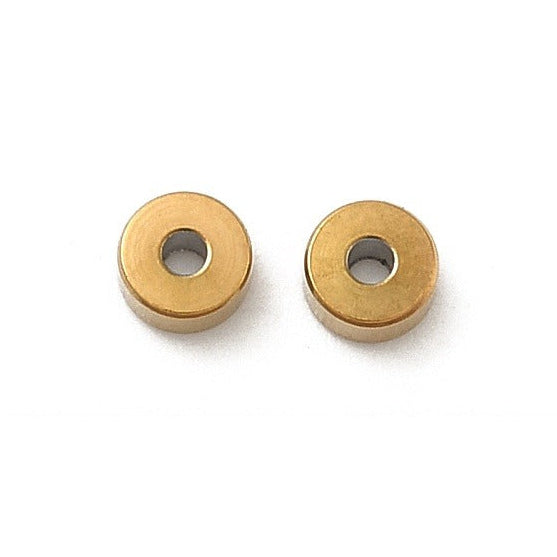 Tussenkraal Disc Premium RVS Goud 4x2mm - per stuk-Kralen-Kraaltjes van Renate