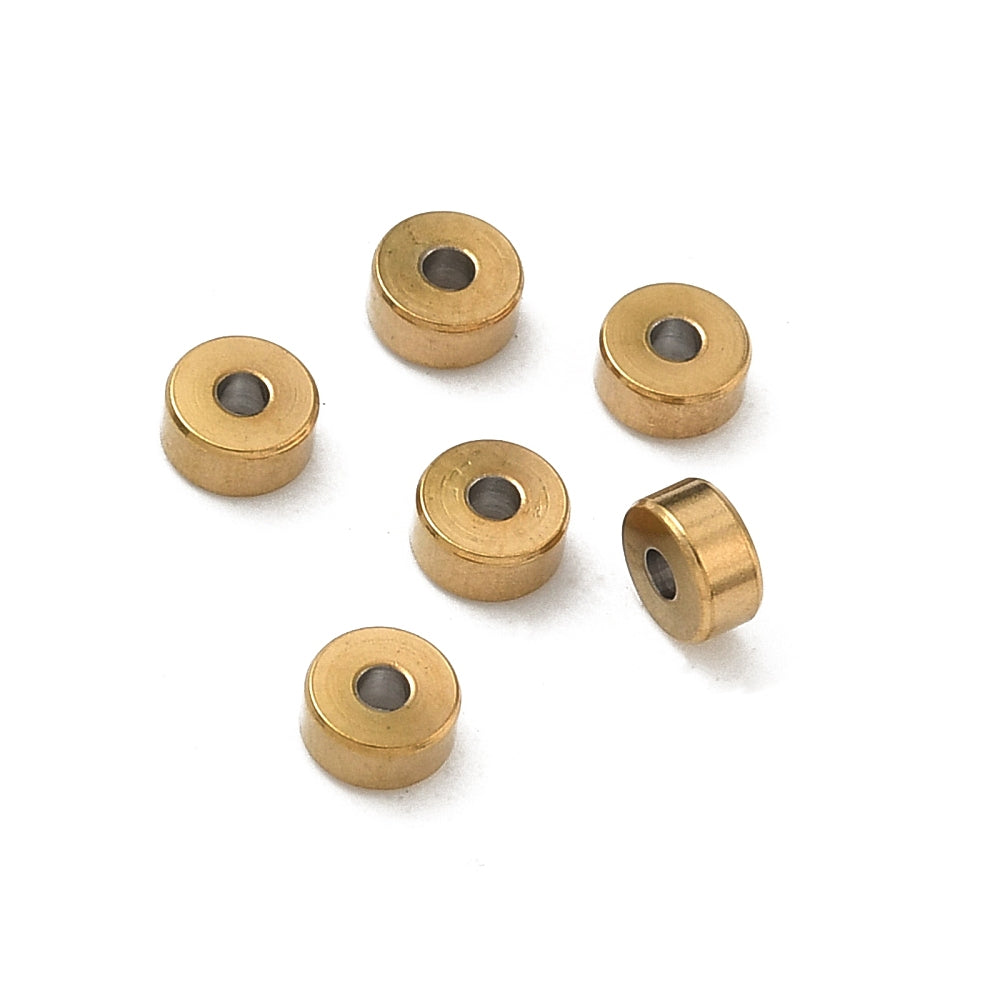 Tussenkraal Disc Premium RVS Goud 4x2mm - per stuk-Kralen-Kraaltjes van Renate