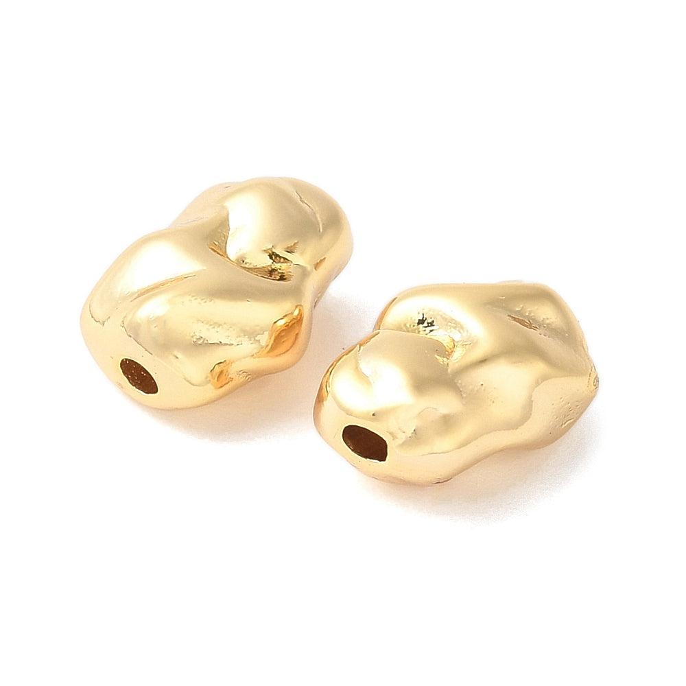 Tussenkraal Nugget Brass Goud 12mm - per stuk-Kralen-Kraaltjes van Renate