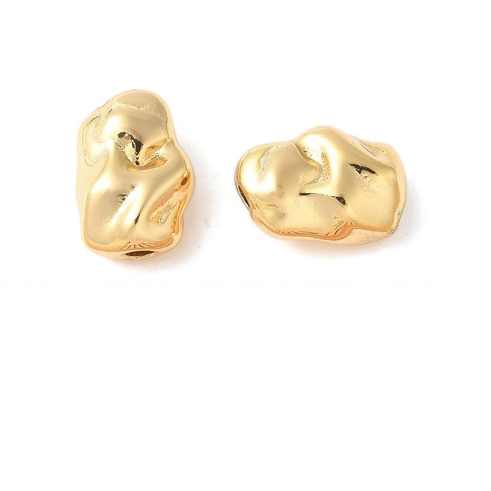 Tussenkraal Nugget Brass Goud 12mm - per stuk-Kralen-Kraaltjes van Renate