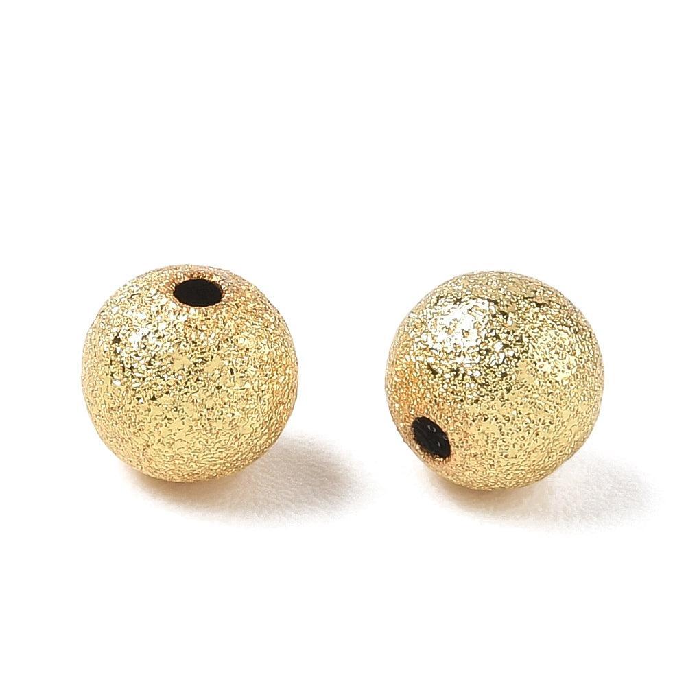 Kraal Brass Stardust Rond Premium Goud 8mm - per stuk-Kralen-Kraaltjes van Renate