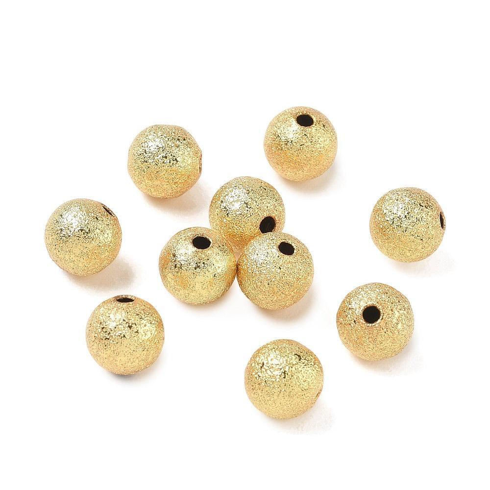 Kraal Brass Stardust Rond Premium Goud 8mm - per stuk-Kralen-Kraaltjes van Renate