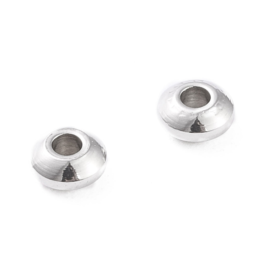 Tussenkraal Rondel RVS Zilver 4mm - per stuk-Kralen-Kraaltjes van Renate